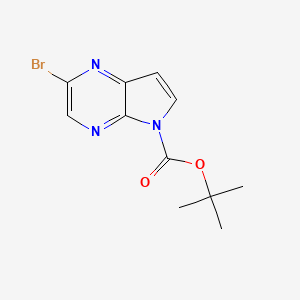 molecular formula C11H12BrN3O2 B8052585 tert-Butyl 2-bromo-5H-pyrrolo[2,3-b]pyrazine-5-carboxylate 