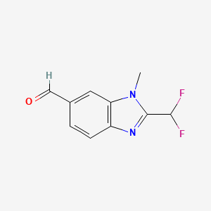 molecular formula C10H8F2N2O B8052597 2-(Difluoromethyl)-1-methyl-1H-benzo[d]imidazole-6-carbaldehyde 