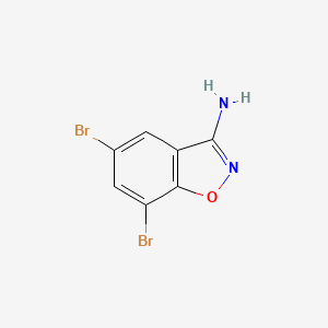 molecular formula C7H4Br2N2O B8052623 5,7-Dibromobenzo[d]isoxazol-3-amine 