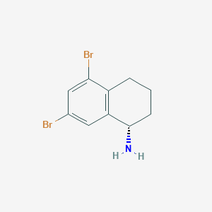 molecular formula C10H11Br2N B8052648 (S)-5,7-Dibromo-1,2,3,4-tetrahydronaphthalen-1-amine 