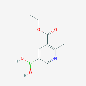 molecular formula C9H12BNO4 B8052687 5-(Ethoxycarbonyl)-6-methylpyridine-3-boronic acid 