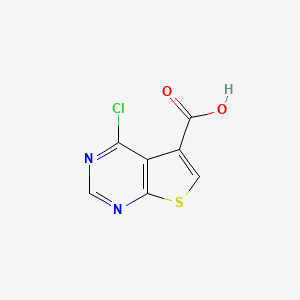 molecular formula C7H3ClN2O2S B8052721 4-Chlorothieno[2,3-d]pyrimidine-5-carboxylic acid 
