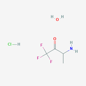 molecular formula C4H9ClF3NO2 B8052742 3-Amino-1,1,1-trifluorobutan-2-one hydrate hydrochloride 