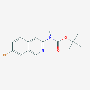 molecular formula C14H15BrN2O2 B8052745 tert-Butyl (7-bromoisoquinolin-3-yl)carbamate 
