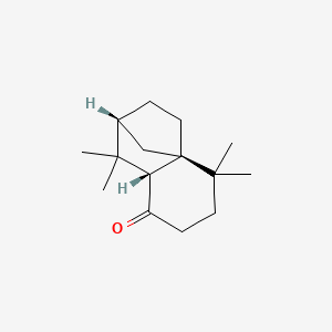 molecular formula C15H24O B8052750 (2R,4aR,8aR)-1,1,5,5-Tetramethylhexahydro-1H-2,4a-methanonaphthalen-8(2H)-one 
