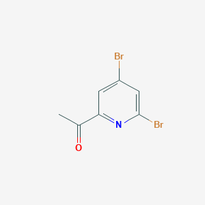 molecular formula C7H5Br2NO B8052767 1-(4,6-Dibromopyridin-2-YL)ethanone 
