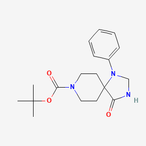 molecular formula C18H25N3O3 B8052850 tert-Butyl 4-oxo-1-phenyl-1,3,8-triazaspiro[4.5]decane-8-carboxylate 