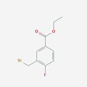 molecular formula C10H10BrFO2 B8052876 Ethyl 3-(bromomethyl)-4-fluorobenzoate 