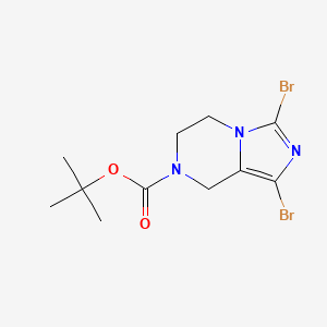molecular formula C11H15Br2N3O2 B8053017 tert-Butyl 1,3-dibromo-5,6-dihydroimidazo[1,5-a]pyrazine-7(8H)-carboxylate 