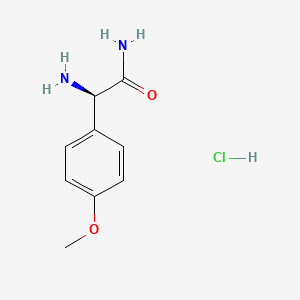 molecular formula C9H13ClN2O2 B8053038 (R)-2-amino-2-(4-methoxyphenyl)acetamide hydrochloride 