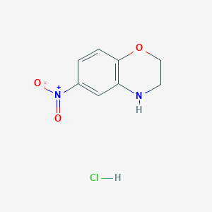 molecular formula C8H9ClN2O3 B8053085 6-Nitro-3,4-dihydro-2H-benzo[b][1,4]oxazine hydrochloride 