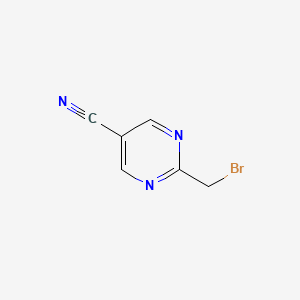molecular formula C6H4BrN3 B8053090 2-(Bromomethyl)pyrimidine-5-carbonitrile 