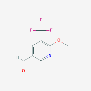 molecular formula C8H6F3NO2 B8053169 6-Methoxy-5-(trifluoromethyl)nicotinaldehyde 