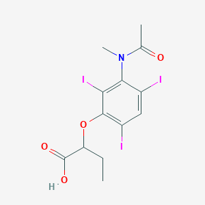 molecular formula C13H14I3NO4 B080532 2-(3-(N-Methylacetamido)-2,4,6-triiodophenoxy)butyric acid CAS No. 13080-23-4