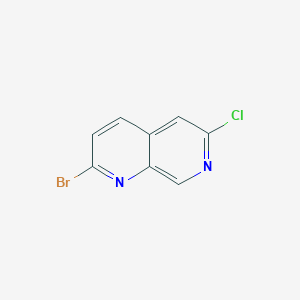 molecular formula C8H4BrClN2 B8053205 2-Bromo-6-chloro-1,7-naphthyridine 