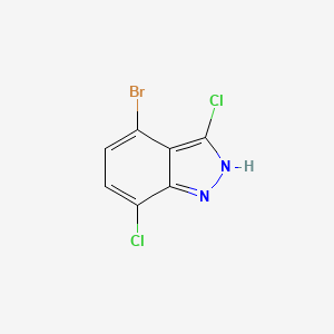 molecular formula C7H3BrCl2N2 B8053257 4-Bromo-3,7-dichloro-1H-indazole 