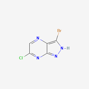 molecular formula C5H2BrClN4 B8053260 3-Bromo-6-chloro-1H-pyrazolo[3,4-b]pyrazine 