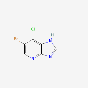 molecular formula C7H5BrClN3 B8053279 6-Bromo-7-chloro-2-methyl-3H-imidazo[4,5-b]pyridine 