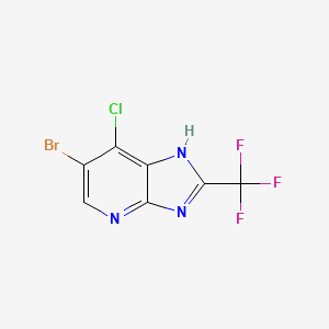 molecular formula C7H2BrClF3N3 B8053281 6-Bromo-7-chloro-2-(trifluoromethyl)-3H-imidazo[4,5-b]pyridine 