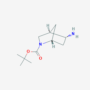 molecular formula C11H20N2O2 B8053314 (1R,4R,5R)-tert-butyl 5-amino-2-azabicyclo[2.2.1]heptane-2-carboxylate 