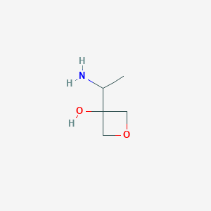 molecular formula C5H11NO2 B8053343 3-(1-Aminoethyl)oxetan-3-ol 