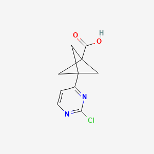 molecular formula C10H9ClN2O2 B8053438 3-(2-Chloropyrimidin-4-yl)bicyclo[1.1.1]pentane-1-carboxylic acid 