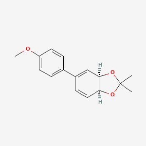 molecular formula C16H18O3 B8053481 (3aR,7aS)-5-(4-methoxyphenyl)-2,2-dimethyl-3a,7a-dihydrobenzo[d][1,3]dioxole (racemic) 