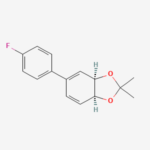molecular formula C15H15FO2 B8053492 (3aR,7aS)-5-(4-fluorophenyl)-2,2-dimethyl-3a,7a-dihydrobenzo[d][1,3]dioxole (racemic) 