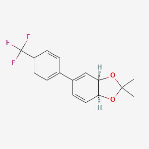 molecular formula C16H15F3O2 B8053499 (3aR,7aS)-2,2-dimethyl-5-(4-(trifluoromethyl)phenyl)-3a,7a-dihydrobenzo[d][1,3]dioxole (racemic) 