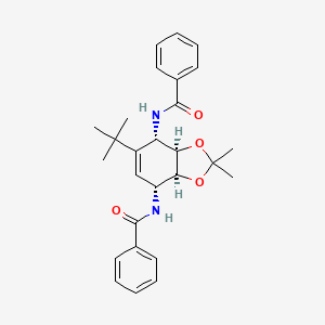 molecular formula C27H32N2O4 B8053507 N-[(3aS,4R,7S,7aR)-7-benzamido-6-tert-butyl-2,2-dimethyl-3a,4,7,7a-tetrahydro-1,3-benzodioxol-4-yl]benzamide 