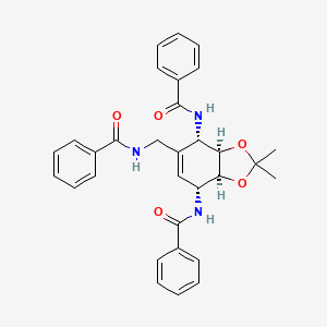 rac-N,N'-((3aR,4S,7R,7aS)-5-(benzamidomethyl)-2,2-dimethyl-3a,4,7,7a-tetrahydrobenzo[d][1,3]dioxole-4,7-diyl)dibenzamide