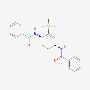 molecular formula C23H28N2O2Si B8053550 N,N'-((1S,4R)-2-(trimethylsilyl)cyclohex-2-ene-1,4-diyl)dibenzamide (racemic) 