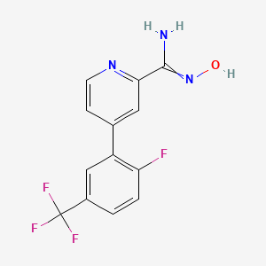 molecular formula C13H9F4N3O B8053587 4-(2-Fluoro-5-trifluoromethlphenyl)pyridine-2-carboxamide oxime 