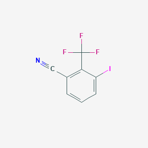 molecular formula C8H3F3IN B8053671 3-Iodo-2-(trifluoromethyl)benzonitrile 