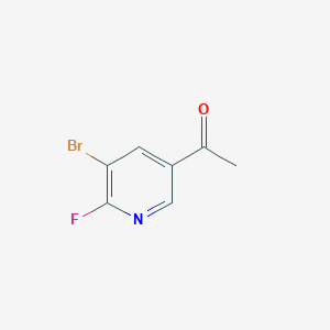 molecular formula C7H5BrFNO B8053696 1-(5-Bromo-6-fluoropyridin-3-yl)ethanone 