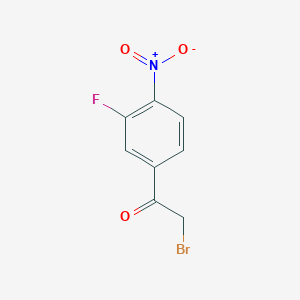 molecular formula C8H5BrFNO3 B8053736 2-Bromo-1-(3-fluoro-4-nitrophenyl)ethanone 