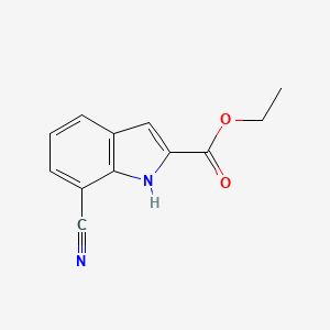 molecular formula C12H10N2O2 B8053756 Ethyl 7-cyano-1H-indole-2-carboxylate 