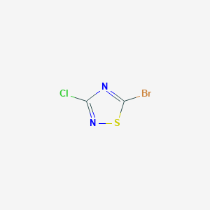 molecular formula C2BrClN2S B8053762 5-Bromo-3-chloro-1,2,4-thiadiazole 