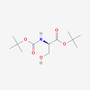 molecular formula C12H23NO5 B8053788 (R)-叔丁基 2-((叔丁氧羰基)氨基)-3-羟基丙酸酯 