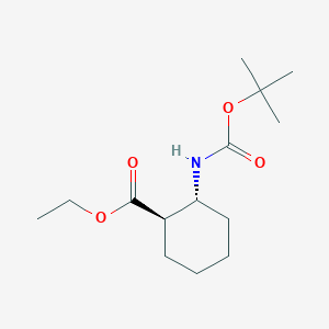 molecular formula C14H25NO4 B8053845 rel-(1R,2R)-Ethyl 2-((tert-butoxycarbonyl)amino)cyclohexanecarboxylate 