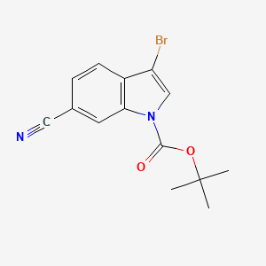 molecular formula C14H13BrN2O2 B8053865 tert-Butyl 3-bromo-6-cyano-1H-indole-1-carboxylate 