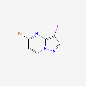molecular formula C6H3BrIN3 B8053874 5-Bromo-3-iodopyrazolo[1,5-a]pyrimidine 