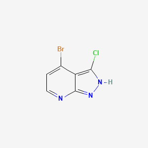 molecular formula C6H3BrClN3 B8053901 4-Bromo-3-chloro-1H-pyrazolo[3,4-b]pyridine 