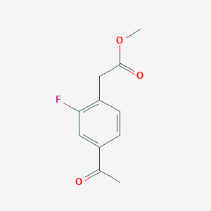 molecular formula C11H11FO3 B8053902 Methyl 2-(4-acetyl-2-fluorophenyl)acetate 
