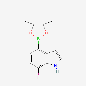 molecular formula C14H17BFNO2 B8053917 7-fluoro-4-(4,4,5,5-tetramethyl-1,3,2-dioxaborolan-2-yl)-1H-indole 