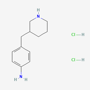 molecular formula C12H20Cl2N2 B8053950 4-(Piperidin-3-ylmethyl)aniline dihydrochloride 