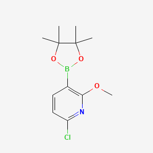 molecular formula C12H17BClNO3 B8053985 6-Chloro-2-methoxy-3-(4,4,5,5-tetramethyl-1,3,2-dioxaborolan-2-YL)pyridine 