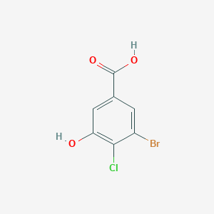 molecular formula C7H4BrClO3 B8054014 3-Bromo-4-chloro-5-hydroxybenzoic acid 