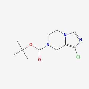 molecular formula C11H16ClN3O2 B8054034 tert-Butyl 1-chloro-5,6-dihydroimidazo[1,5-a]pyrazine-7(8H)-carboxylate 