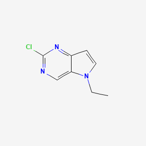 molecular formula C8H8ClN3 B8054045 2-Chloro-5-ethyl-5H-pyrrolo[3,2-d]pyrimidine 